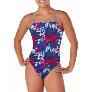 Speedo Women's Cobalt Olympic Overdrive Triback One Piece Swimsuit Size 38 (XL)